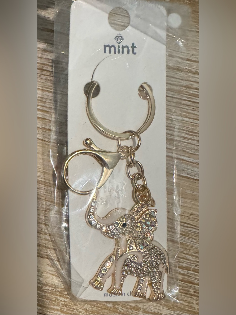 Gold Tone Elephant Keychain or Bag Charm